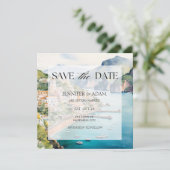 Invitation Côte d'Amalfi Italie Enregistrer la date Invitatio (Debout devant)
