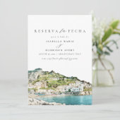 Invitation Côte d'Amalfi Italie Espagne Enregistrer la date (Debout devant)