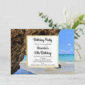 Invitation Côte de plage tropicale avec un anniversaire de Bi (Debout devant)