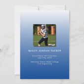 Invitation Côté GRAD Classe Bleue Année Photo complète de rem (Dos)