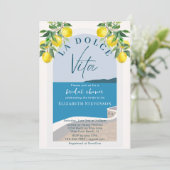 Invitation Côte Méditerranéenne La Dolce Vita Fête des mariée (Debout devant)