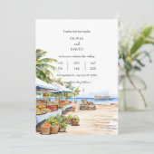 Invitation Côte Mer Village Village Market Mer Vue Mariage (Debout devant)