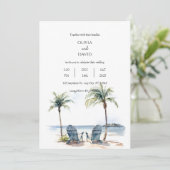 Invitation Côte Tropical Palm Trees mariage (Debout devant)