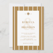 Invitation Coteau de coquillage d'or Monogramme Côte tout en (Devant)