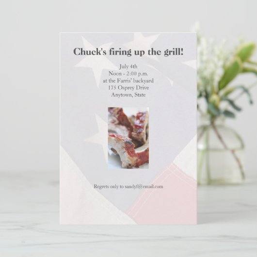 Invitation côtes barbecues fermées (Debout devant)
