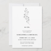 Invitation Coton Boho Blanc Clair Botanique nous faisons (Devant)