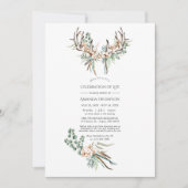 Invitation Coton boho et eucalyptus Célébration de la vie boh (Devant)