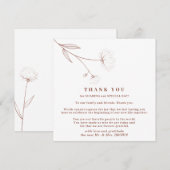 Invitation Coton Boho Terracotta Indépendant Simple merci (Devant / Derrière)