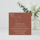 Invitation Coton Boho Terracotta Indie moderne merci (Debout devant)