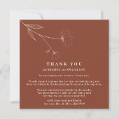 Invitation Coton Boho Terracotta Indie moderne merci (Devant)