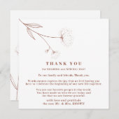 Invitation Coton Boho Terracotta Indie Simple merci (Devant / Derrière)