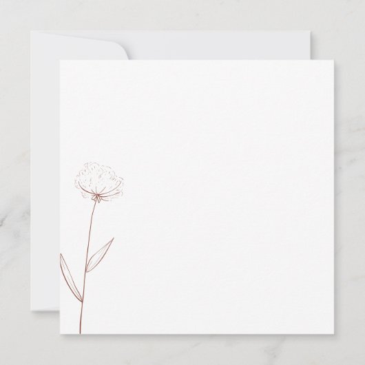 Invitation Coton Boho Terracotta Indie Simple merci (Dos)