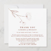 Invitation Coton Boho Terracotta Indie Simple merci (Devant)