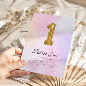 Invitation Coton Bonbons Aquarelle Filles Balloon d'anniversa