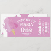 Invitation Coton Candy Circus Tente Anniversaire Ticket Party (Devant / Derrière)