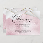 Invitation Coton Candy rose Pearl Facettes Douche reportée (Devant / Derrière)