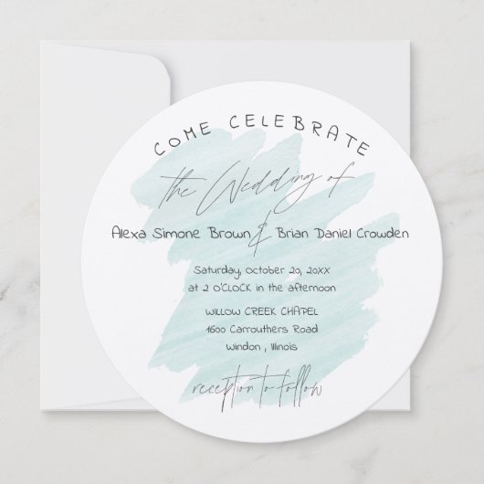 Invitation Coton côtier avec cercle de typographie moderne (Devant)