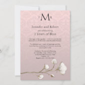 Invitation Coton Damassé 2e Anniversaire de Mariage (Devant)