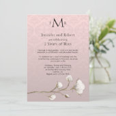 Invitation Coton Damassé 2e Anniversaire de Mariage (Debout devant)