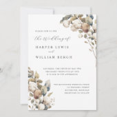 Invitation Coton doux et mariage d'Eucalyptus (Devant)