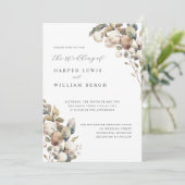 Invitation Coton doux et mariage d'Eucalyptus (Debout devant)