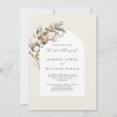 Invitation coton doux et mariage d'eucalyptus (Devant)