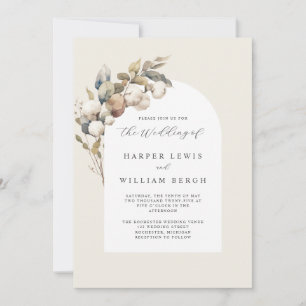Invitation coton doux et mariage d'eucalyptus