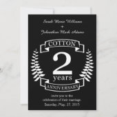 Invitation Coton mariage anniversaire 2 ans mariés (Devant)