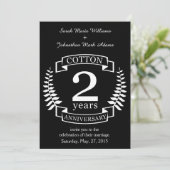 Invitation Coton mariage anniversaire 2 ans mariés (Debout devant)