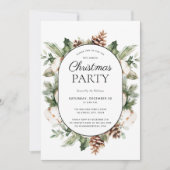 Invitation Coton moderne hiver verdure fête de Noël (Devant)