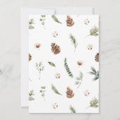 Invitation Coton moderne hiver verdure fête de Noël (Dos)