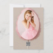 Invitation Coton rose Bonbon or Confetti fête d'anniversaire (Dos)