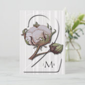 Invitation Coton sur les rayures 2e anniversaire de mariage (Debout devant)