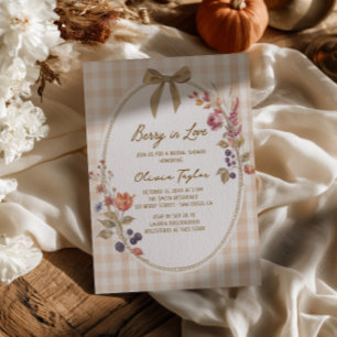 Invitation Cottage Berry in Love Gingham Fête de Mariage