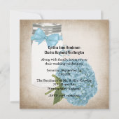 Invitation Cottage Chic Hydrangea et Mason Jar Mariage (Devant)