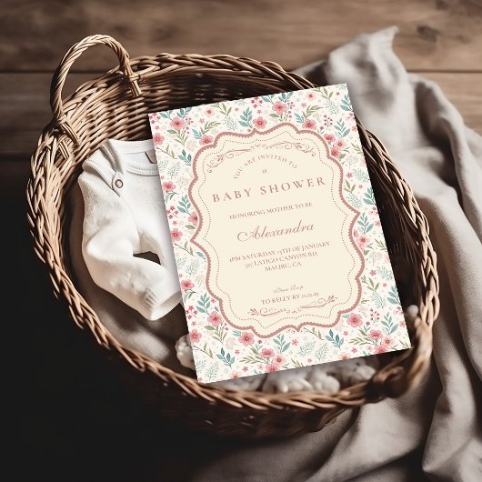Invitation Cottage Garden Antique Baby Shower