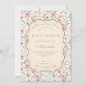 Invitation Cottage Garden Antique Baby Shower (Devant)