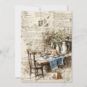 Invitation Cottage Scones Thé rustique