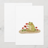 Invitation Cottagecore Grenouille avec Coquelicots (Devant / Derrière)