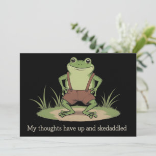 Invitation Cottagecore Grenouille Skedaddle Drôle Sarcastique