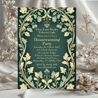 Invitation Cottagecore Vintage William Morris Housewarming