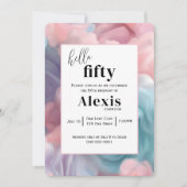 Invitation Cotton Candy Abstrait pour la fête du 50e annivers (Devant)