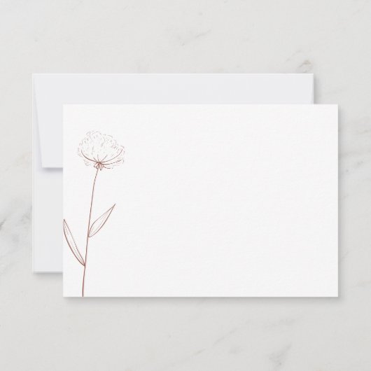 Invitation Cotton Flower Boho Terracotta Indie Mariage Détail (Dos)