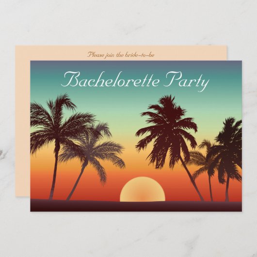 Invitation Couché de soleil de Floride (Devant / Derrière)