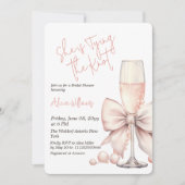 Invitation Couche du noeud Fête des mariées de la boîte rose  (Devant)