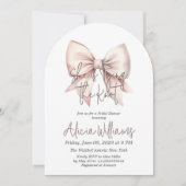 Invitation Couche du noeud Fête des mariées de la boîte rose (Devant)