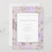 INVITATION COUCHE LILAC ROSE VIOLET FLEUR ÉLÉGANTE MARIAGE (Devant)