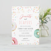 Invitation Couche pour Bébé Gâteau Donut Fête de Naissance (Debout devant)