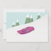 Invitation Coucher Anniversaire Fête Pistes de snowboard Phot (Dos)