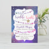 Invitation Coucher de Bébé Splash Paint Twinkle Little Star (Debout devant)